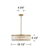 Stiffel Ella 20 1/4" Wide Soft Gold Crystal 5-Light Drum Pendant