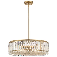 Stiffel Ella 20 1/4" Wide Soft Gold Crystal 5-Light Drum Pendant