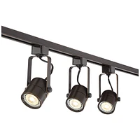 Pro Track Layna 3-Head Led Ceiling or Wall Track Light Fixture Kit Linear Bullet Spot-Light GU10 Dimmable Brown Bronze Finish Metal Modern Kitchen Bat