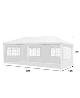 Sugift 20 Ft. W x 10 Ft. D Outdoor Party Tent Canopy with 4 Removable Sidewalls