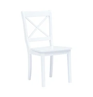 vidaXL Dining Chairs 4 pcs White Solid Rubber Wood