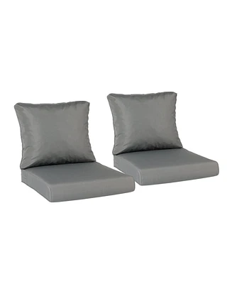 Aoodor Outdoor Chair Cushions Set of 2, 21"x21", Water Resistant Deep Seat with Handle & Adjustable Straps.