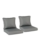 Aoodor Outdoor Chair Cushions Set of 2, 21"x21", Water Resistant Deep Seat with Handle & Adjustable Straps.
