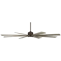 80" Defender Rustic Farmhouse Indoor Outdoor Ceiling Fan with Dimmable Led Light Remote Control Oil Rubbed Bronze Damp Rated for Patio Exterior House