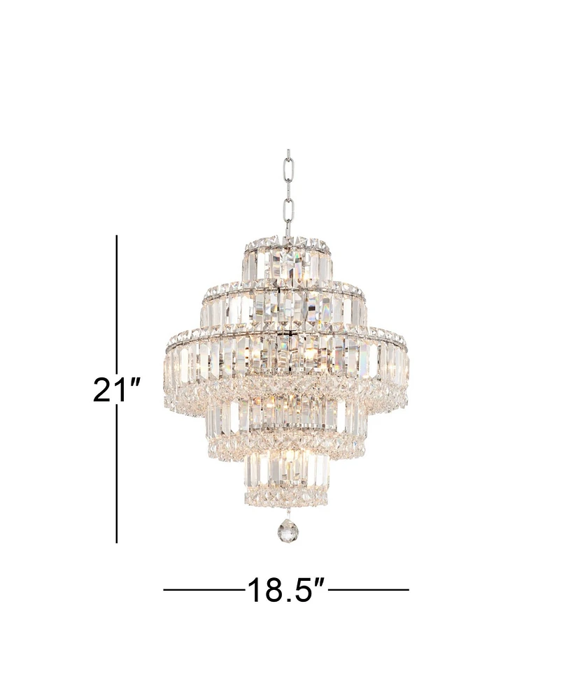 Vienna Full Spectrum Magnificence Chrome Small Chandelier Lighting 18 1/2" Wide Modern Dimmable Led Crystal 18