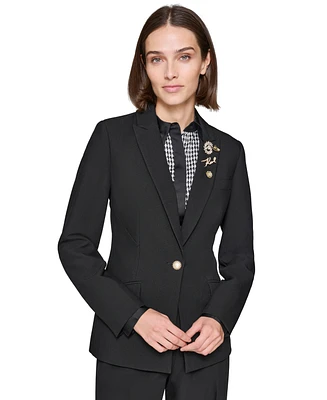 Karl Lagerfeld Women's Pin-Detail One-Button Blazer