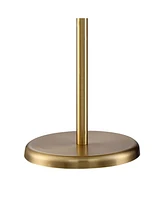 Dawson Traditional Farmhouse Task Pharmacy Light Floor Lamp Standing 55" Tall Antique Brass Metal Adjustable Balance Boom Arm Gold Shade Decor fo