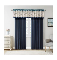 Embroidered floral embroidery Window Valance for Bedroom and kitchen, Lining and 3" rod pocket fits up to 1.25" diameter rod valances for wi
