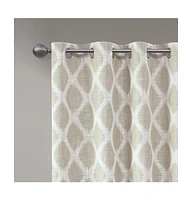 Blakesly Ikat blackout curtains for bedroom, Silver grommet top fit up to 1.25 inches rod Single Curtain Panel for Living Room, Width 50 length 95 inc