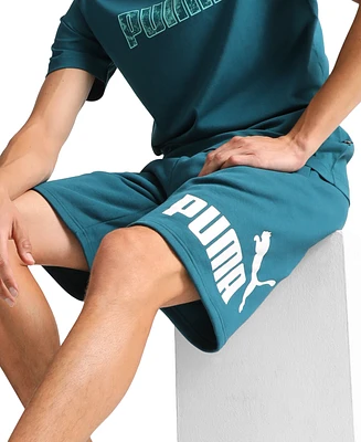 Puma Men's Regular-Fit Big Logo-Print Fleece 10" Shorts