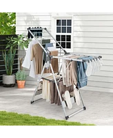 Costway 2-Layer Space-saving Aluminum Drying Rack Collapsible Clothes Drying Rack