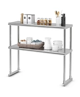 Stainless Steel Table with Over shelves 36'' X 24'' Work Table with 36'' X 12'' Shelf