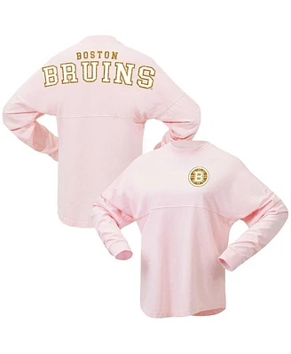 Fanatics Women's Pink Boston Bruins Spirit Jersey Long Sleeve T-Shirt