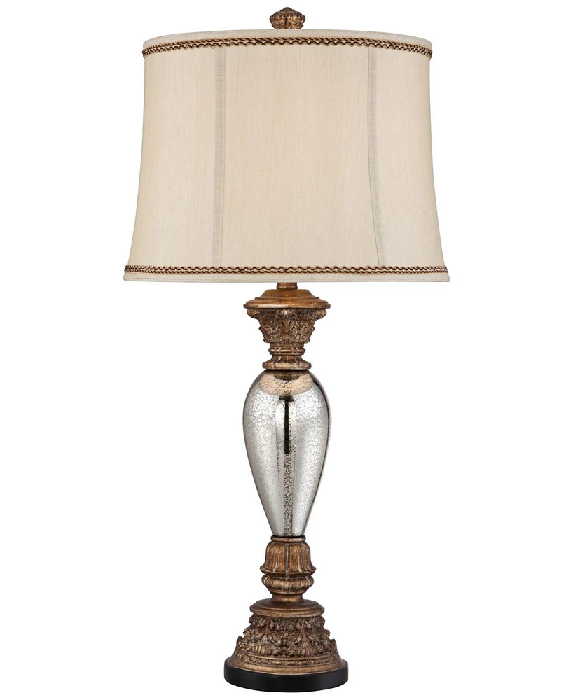 Barnes and Ivy Alsace 32 1/2" Tall Large Traditional End Table Lamp Gold Silver Mercury Glass Single Living Room Bedroom Bedside Nightstand House Offi