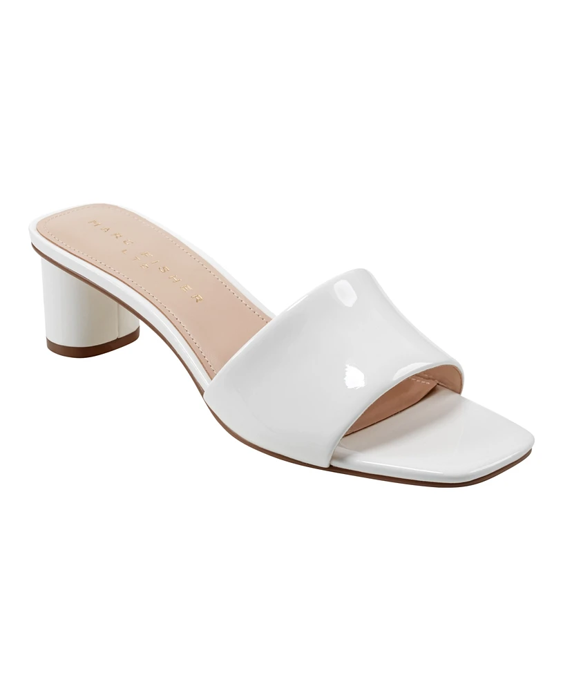 Marc Fisher Ltd Women's Nemmie Square Toe Slip-On Dress Sandals