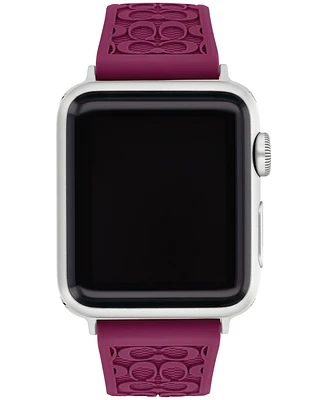 Coach Women's Plum Silicone Strap for Apple Watch 38mm, 40mm, 41mm