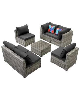 Simplie Fun Weatherproof Patio Sofa Set with Washable Cushions for Outdoor Comfort and Style