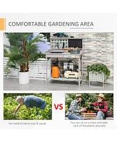 Weather-Resistant Potting Bench with Storage and Sink