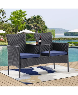 Simplie Fun Modern Minimalist Rattan Patio Set Timeless Style