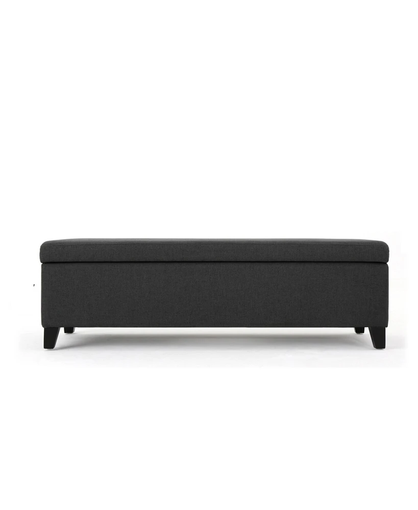 Simplie Fun Spacious Storage Ottoman with Self-Opening Lid and Modern Birch Wood Legs