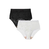 Comfort Choice Women's Lace Incontinence Brief 2-Pack