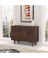 Simplie Fun Solid Wood Spray-Painted Drawer Dresser Bar, Buffet Tableware Cabinet Lockers