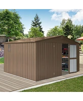 Simplie Fun Spacious Rust-Proof Storage Shed with Elevated Height and Light-Inviting Windows