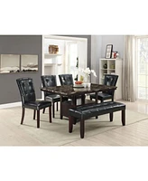 Streamdale Furniture Modern Parson Chairs Black Faux Leather Tufted Set Of 2 Side Chairs Dining Seatings