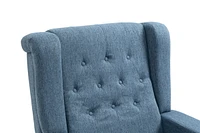 Arm Pushing Recliner Chair, Modern Button Tufted Wingback Push Back Recliner Chair, Living Room