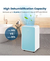 Slickblue 32 Pints/Day Portable Quiet Dehumidifier for Rooms up to 2500 Sq. Feet