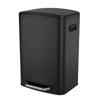 13 Gallon Stainless Steel Kitchen Trash Can with 30 Bags - Black