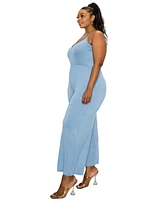 L I V D Plus Size Raven Wide Leg Pocket Jumpsuit