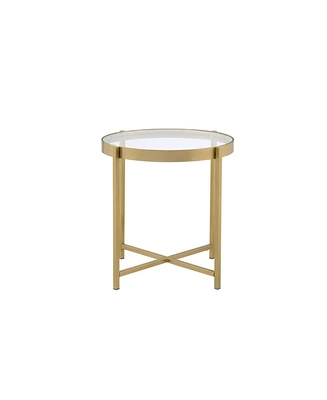 Simplie Fun Charrot End Table, Gold Finish