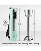 Zulay Kitchen Powerful Immersion Blender Handheld - 800 Watt Electric Hand With High Power Turbo Mode