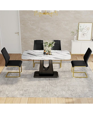 Ultra-Modern Dining Table for 6-8, Multipurpose and Easy Assembly