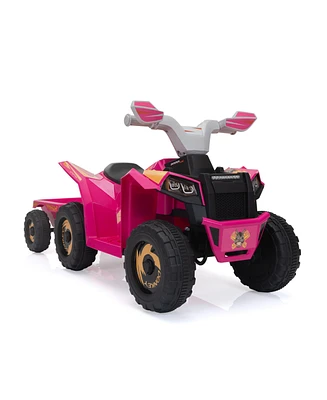 Streamdale Furniture Electric Atv for Kids with Trailer Bluetooth, Music, Power Display