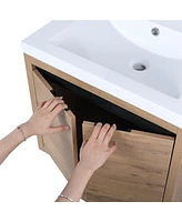 Simplie Fun 24 Inch Bathroom Cabinet with Sink, Soft Close Doors