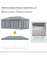 Spacious 10' x 20' Gazebo with Mesh Sidewalls for Outdoor Protection and Comfort