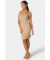 bebe Women's Embellished Corset Mini Dress