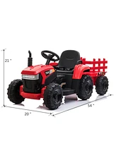 Streamdale Furniture Kid-Sized Electric Tractor with Removable Trailer and Led Lights