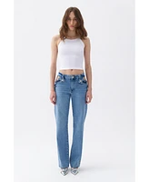 Nocturne Women's Cut-Out Detailed High Waist Jeans