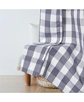 Caromio Buffalo Check Textured Grommet Window Curtain Panels Set, 37" x 95"