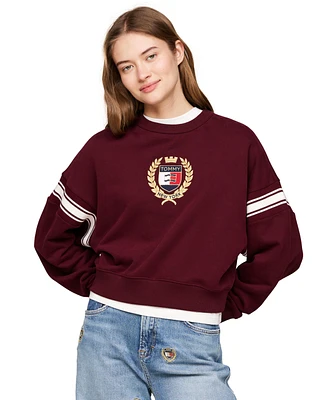 Tommy Jeans Women's Cotton Crest Logo Armband Sweatshirt