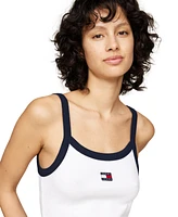 Tommy Jeans Women's Contrast-Edge Badge Logo Tank Top