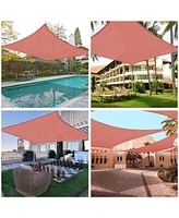 Yescom 18x18Ft 97% Uv Block Square Sun Shade Sail Outdoor Patio Pool Garden Yard Lawn Carport Cover Net Awning Canopy Red