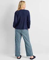 State of Day Women's Plaid Flannel Pajama Pants Xs-3X, Created for Macy's