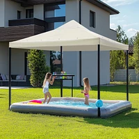 Yescom 10x10Ft Gazebo Top Replacement for beach cabanas for 1 Tier Outdoor Canopy Cover Patio Garden Yard Party White