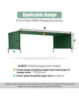 17x6.8' UV30+ Pergola Canopy Replacement Cover Patio Garden Yard Outdoor Green