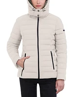 Nautica Women's Faux-Fur-Trim Hooded Packable Puffer Coat