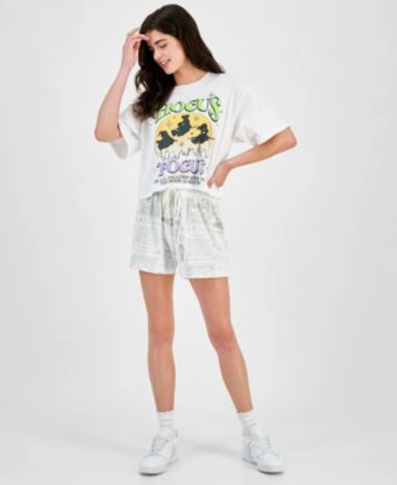 Hybrid Apparel Juniors Hocus Pocus Sleep T Shirt Drawstring Shorts